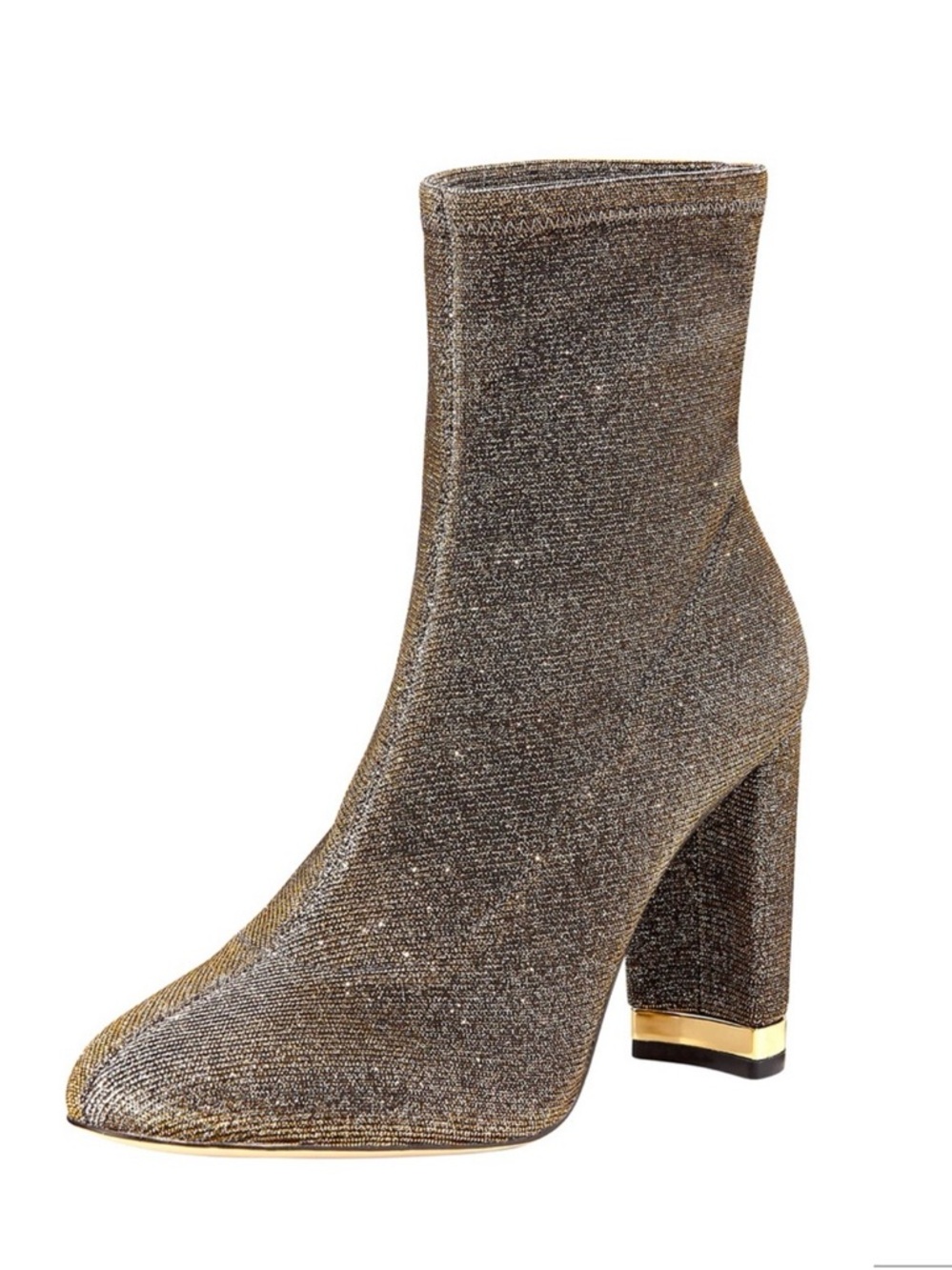 MICHAEL KORS MANDY GLITTER SILVER STRETCH GOLD MK BOOTIES